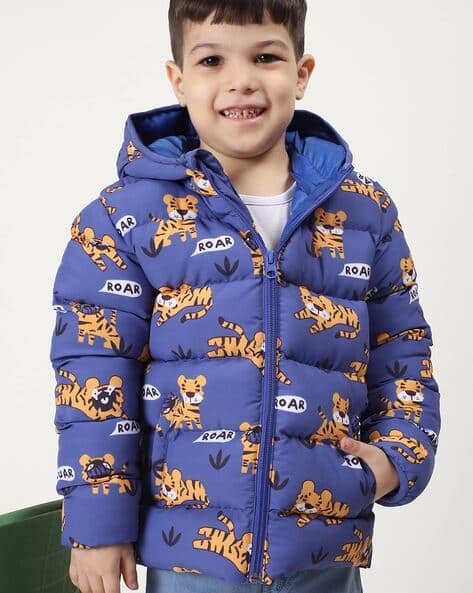 Boys Quilted Hooded Bomber Jacket