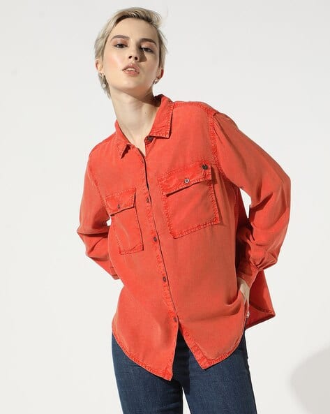 Buy Orange Shirts for Women by SUPERDRY Online | Ajio.com