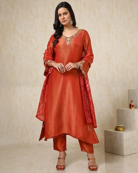 Buy Rust Kurta Suit Sets for Women by SOCH Online