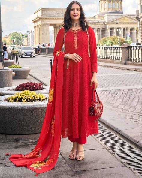 Embroidery Anarkali Kurta Set Price in India