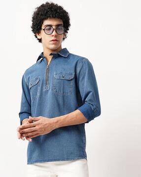 british club Men Regular Fit Cotton Shirt with Flap Pockets-picture-15