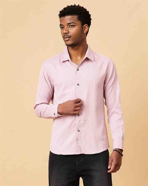 KOTTY Men Regular Fit Shirt with Spread Collar