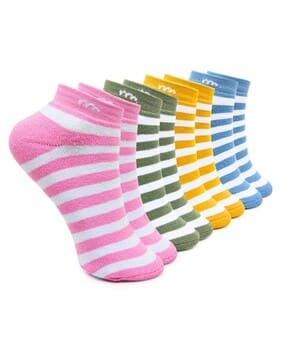 neska moda Pack of 4 Women Striped Everyday Socks-picture-50