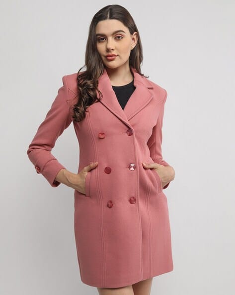 Pea Coat Pink Coat H&m H&M Womens Size SMALL Purple Lined Pea