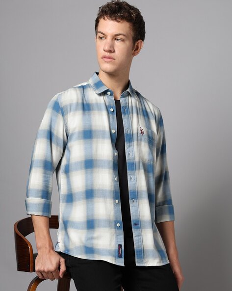 Men Checked Slim Fit Shirt