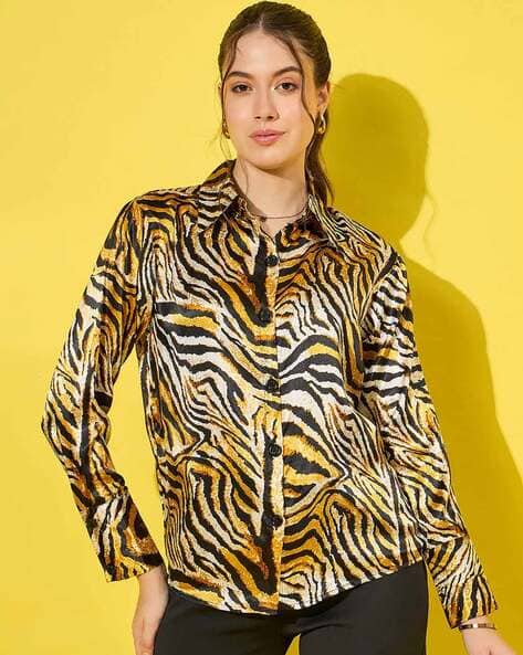 yellow cheetah print top