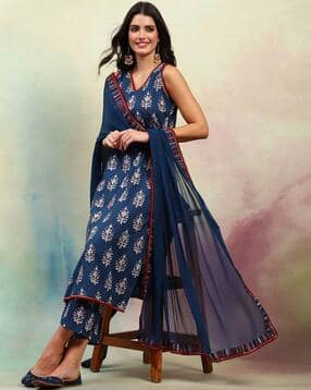 v s creation Women Printed Straight Kurta Set-picture-42