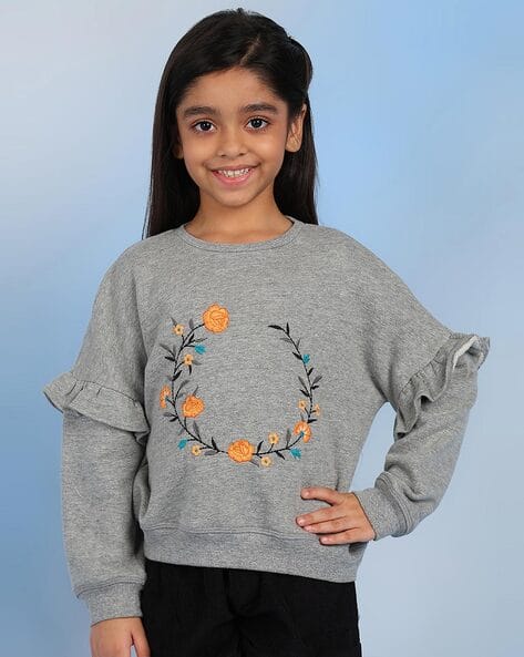 Girls Embroidery Sweatshirt