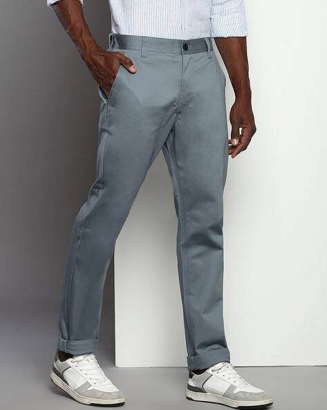 Calvin Klein Jeans Men Patterned Slim Fit Flat-Front Chinos