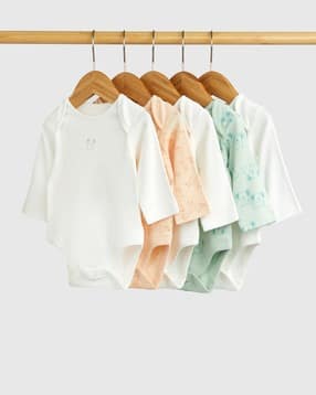 mothercare Unisex Pack of 5 Safari Print Cotton Bodysuits-picture-44