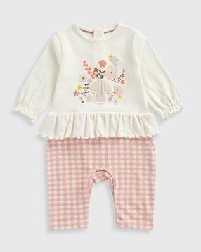 mothercare Girls Autumn Charm Cotton All-in-One Sleepsuit-picture-42