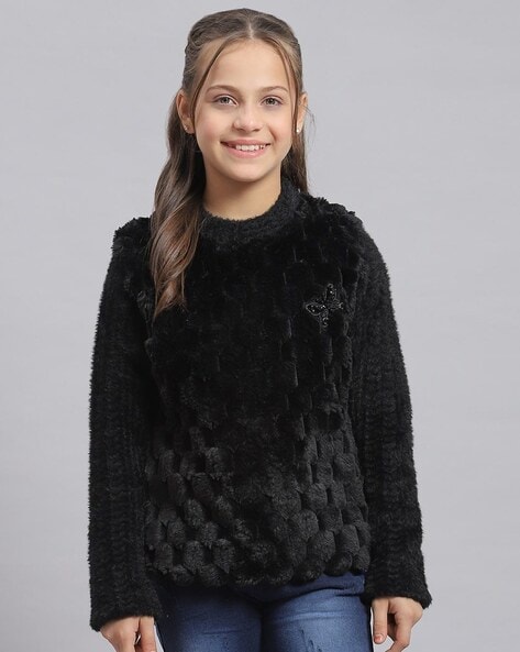 Monte Carlo Girls Knitted Crew-Neck Sweatshirt