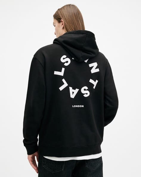 Buy ALL SAINTS Tierra Pullover Circle Logo Hoodie | Jet Black 