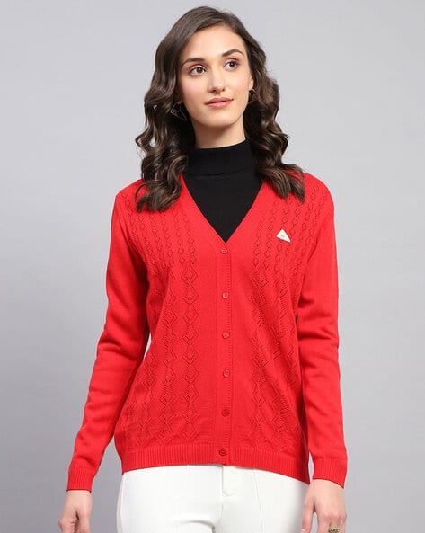 Buy Red Sweaters Cardigans for Women by Monte Carlo Online