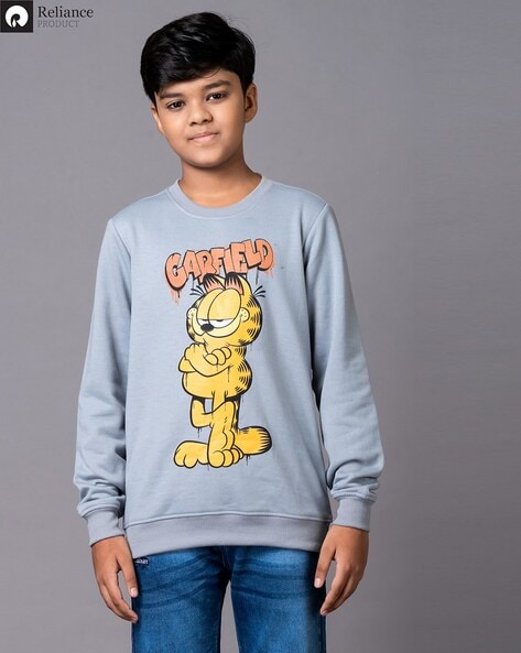 Rollacosta Boys Garfield Crew-Neck Sweatshirt