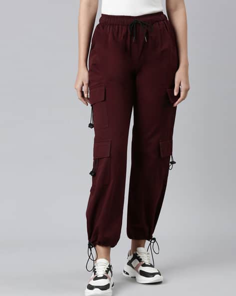 Buy Maroon Trousers Pants for Women by ZHEIA Online