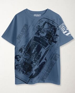 crazymonk Men Graphic Oversized Fit T-Shirt with Round Neck-picture-13