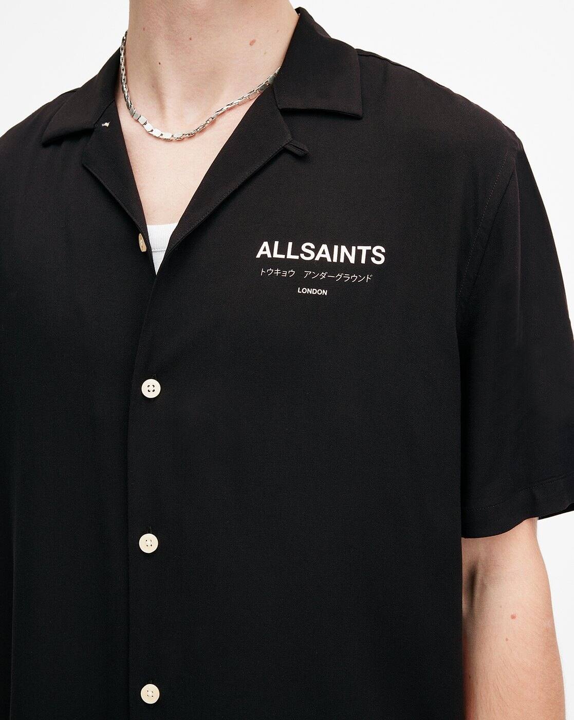 Buy ALL SAINTS Underground Logo Relaxed Fit Shirt | Black Color