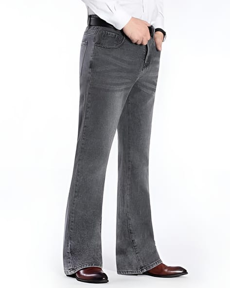 Wide Leg Bell Bottom Jeans Men Buy Grey Jeans For Men By BEN
