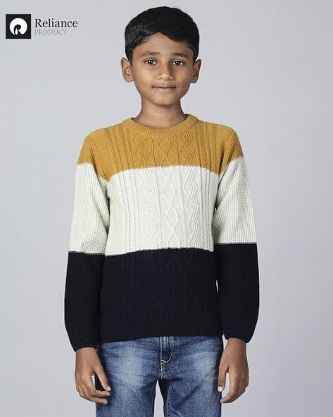 Boys Cable-Knit Relaxed Fit Sweater