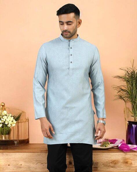 TATTVA Mens Self-design Short Kurta