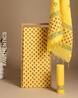 Yellow - 2pc Unstitched Plain Dress Material with Jewellery Set 11