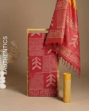 Hand Batik Dyed Cotton 3-Piece Dress Material-image-8