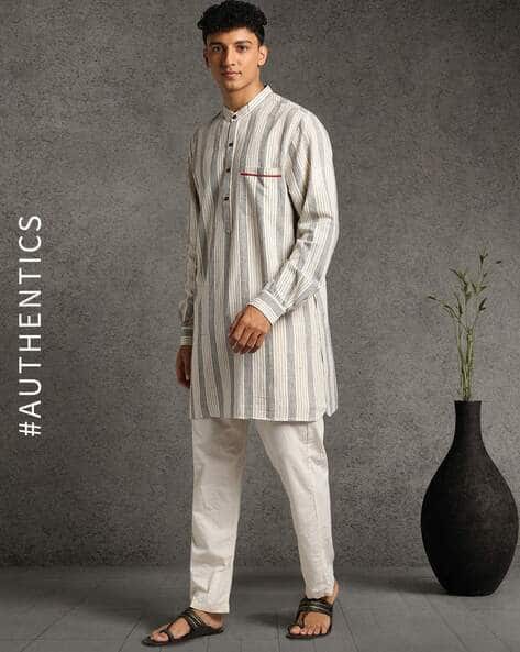 Men Stripes Long Kurta
