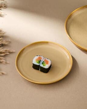 Fabindia Yellow Ceramic Casted Farsi Quarter Plate