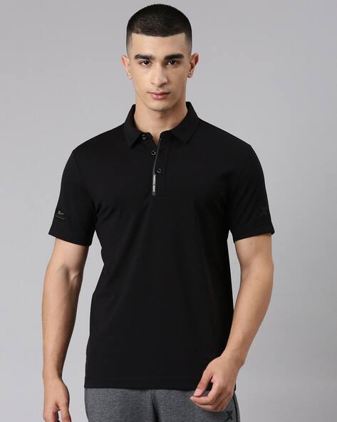 Buy Xtep Men Regular Fit Polo T-shirt Online | Ajio.com