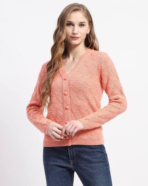Women Cable-Knit V-Neck Cardigan