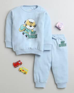 Infants graphic Print Sweatshirt & Joggers Set-image-46