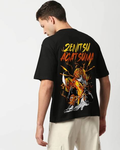 Buy Crazymonk ZENITSU AGATSUMA-Men Typograp Online | Ajio.com