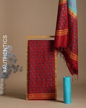 Handblock Print Katan Silk 3-Piece Dress Material-image-43
