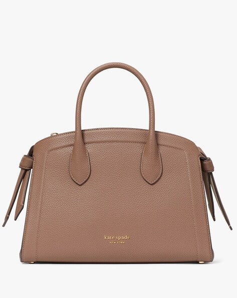 Buy KATE SPADE Knott Medium Zip-Top Satchel Bag Brown Color - Main Image