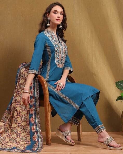 Buy Teal Kurta Suit Sets for Women by Biba Online