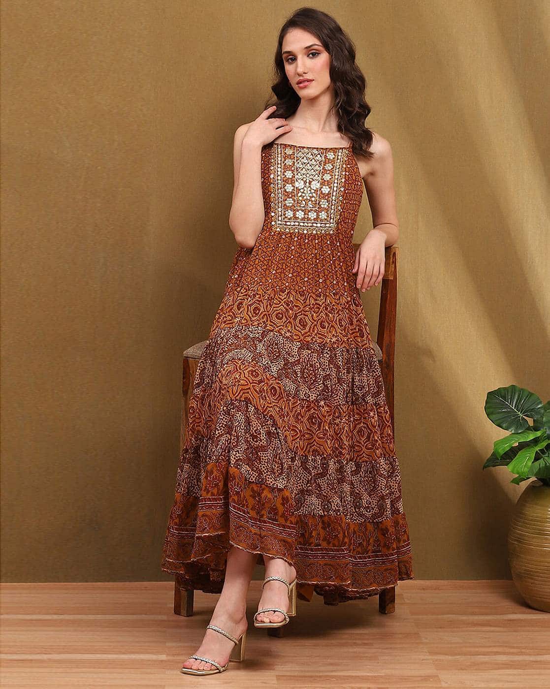 Buy Beige Dresses Gowns for Women by Biba Online