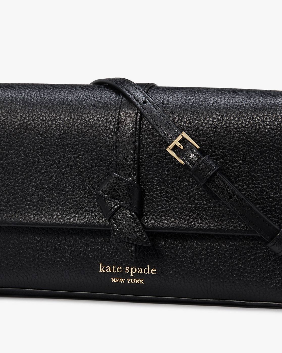 Buy KATE SPADE Knott Flap Chain Leather Crossbody Bag Black