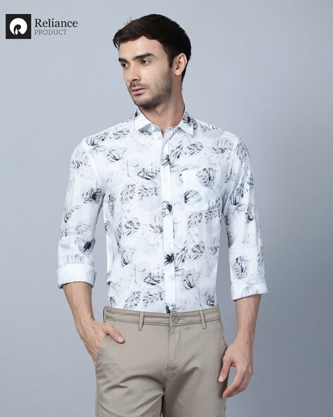 ALTAIR Men Leaf Print Slim Fit Shirt