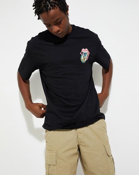 Men Graphic Print Oversized Crew-Neck T-Shirt