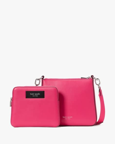 Buy KATE SPADE Label 3-in-1 Leather Crossbody Bag Pink Color