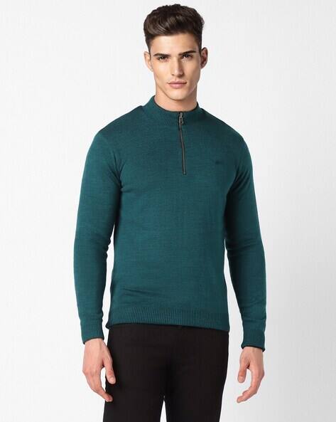 PETER ENGLAND CASUALS Men Regular Fit Half-Zip Reversible Cardigan