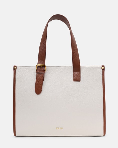 Women Tote Bag with Contrast Straps