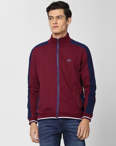PETER ENGLAND Men Regular Fit Zip-Front Sweatshirt