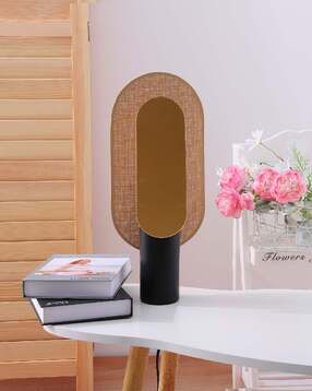 Iron & Paper Table Lamp with Fabric Shade-image-25