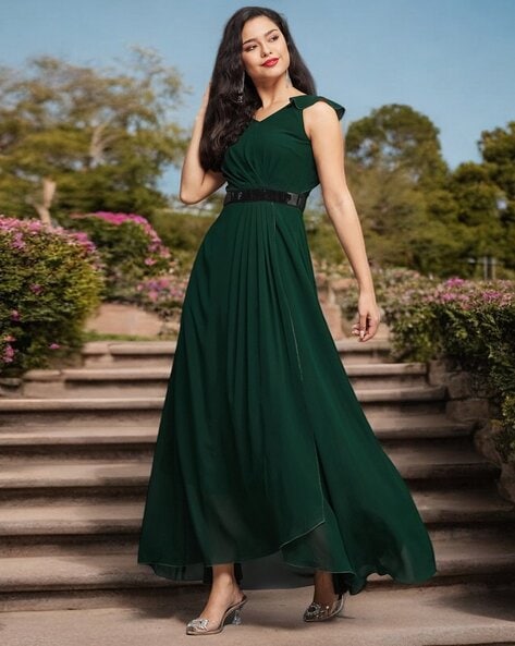 Dark green dress online best sale