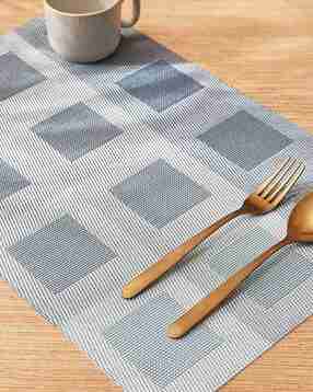 home centre Eden Blocks Set of 6 Checked Placemats-picture-28