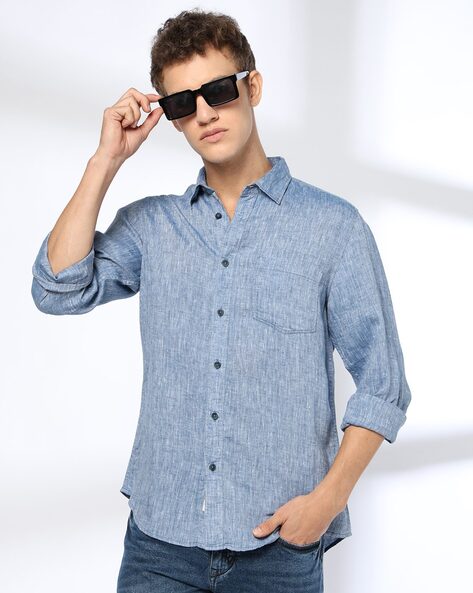 Men Heathered Regular Fit Shirt