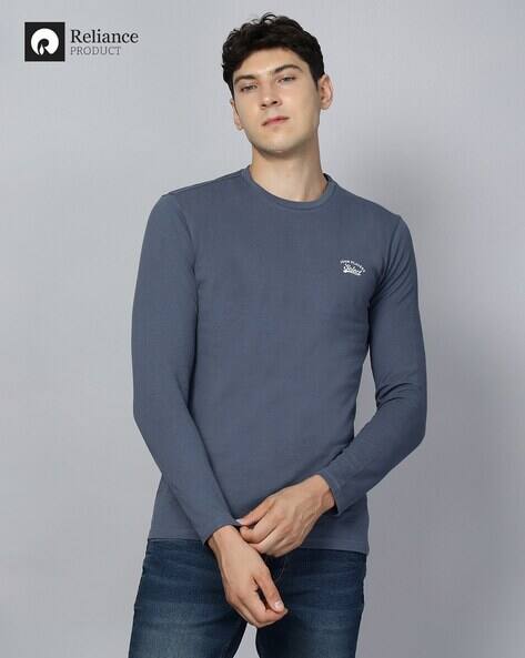 JOHN PLAYERS SELECT Men Patterned Slim Fit Cotton Crew-Neck T-Shirt
