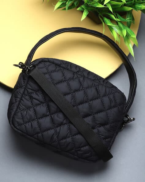 Quilted Sling Bag with Adjustable Chain Strap